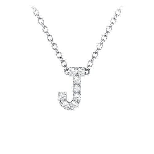Pavé J Initial Necklace