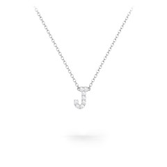 Pavé J Initial Necklace – 18K Gold Plated Silver with White Premium Zirconia
