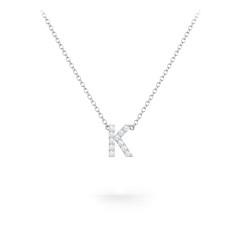 Pavé K Initial Necklace – Sterling Silver with White Premium Zirconia