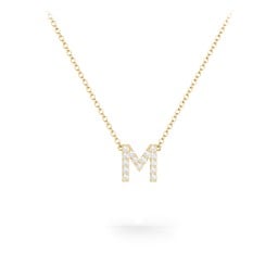 Pavé M Initial Necklace