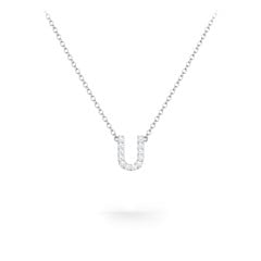 Pavé U Initial Necklace