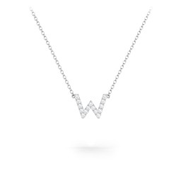 Pavé W Initial Necklace