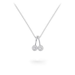 Multi Bezel Set Birthstone Necklace - 2 Stone