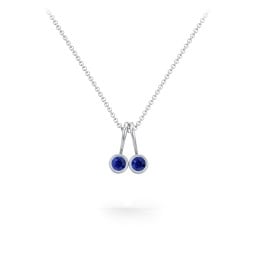 Multi Bezel Set Birthstone Necklace - 2 Stone