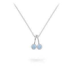Multi Bezel Set Birthstone Necklace - 2 Stone
