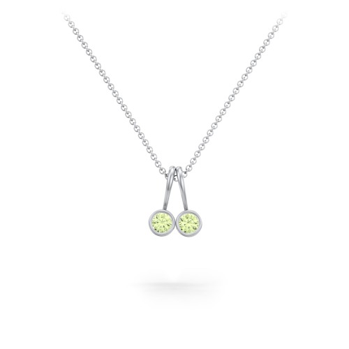 Multi Bezel Set Birthstone Necklace - 2 Stone