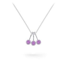 Multi Bezel Set Birthstone Necklace - 3 Stone