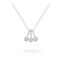 Multi Bezel Set Birthstone Necklace - 3 Stone