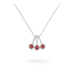 Multi Bezel Set Birthstone Necklace - 3 Stone