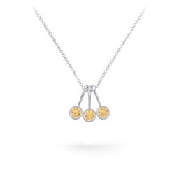 Multi Bezel Set Birthstone Necklace - 3 Stone