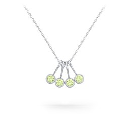 Multi Bezel Set Birthstone Necklace - 4 Stone