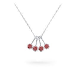 Multi Bezel Set Birthstone Necklace - 4 Stone