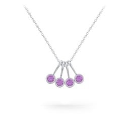 Multi Bezel Set Birthstone Necklace - 4 Stone