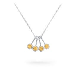 Multi Bezel Set Birthstone Necklace - 4 Stone