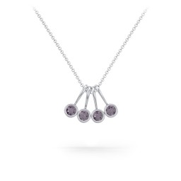 Multi Bezel Set Birthstone Necklace - 4 Stone
