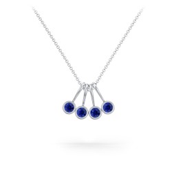 Multi Bezel Set Birthstone Necklace - 4 Stone