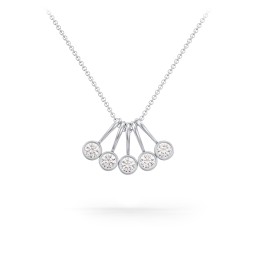Multi Bezel Set Birthstone Necklace - 5 Stone