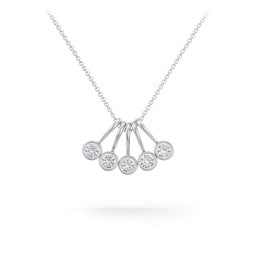 Multi Bezel Set Birthstone Necklace - 5 Stone