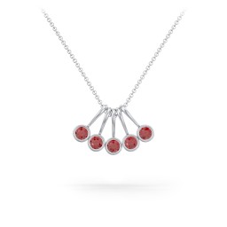 Multi Bezel Set Birthstone Necklace - 5 Stone