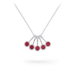 Multi Bezel Set Birthstone Necklace - 5 Stone