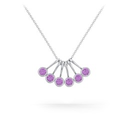 Multi Bezel Set Birthstone Necklace - 6 Stone