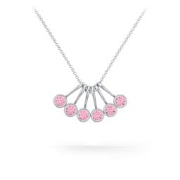Multi Bezel Set Birthstone Necklace - 6 Stone
