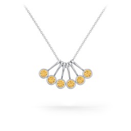 Multi Bezel Set Birthstone Necklace - 6 Stone