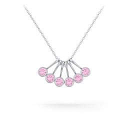 Multi Bezel Set Birthstone Necklace - 6 Stone