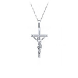 Women's Small Crucifix Necklace in 925 Sterling Silver