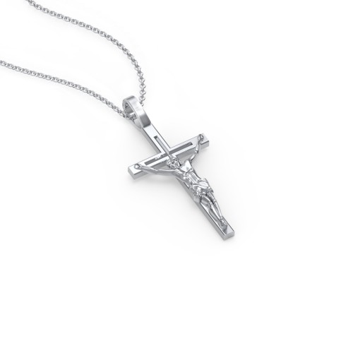 Women's Small Crucifix Necklace – Sterling Silver