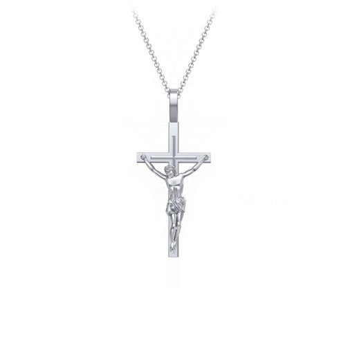 Women's Small Crucifix Necklace – Sterling Silver