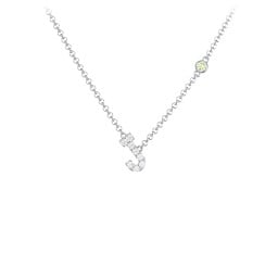 Pavé J Initial Necklace with Satellite Gemstone
