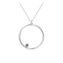 Open Circle Necklace with 1 Birthstone