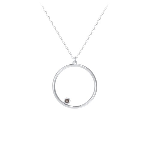 Open Circle Necklace with 1 Birthstone