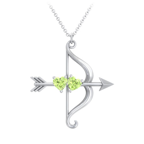 Cupid's Arrow Necklace – Sterling Silver with Peridot