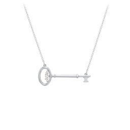 Horizontal Key Necklace with Gemstones