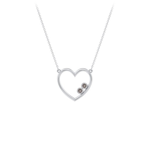 Open Heart Necklace with 1-3 Birthstones