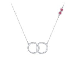 Interlocking Rings Pendant with Bezel Set Gemstones