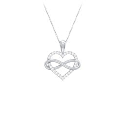 Infinity Wrapped Pave Heart Pendant