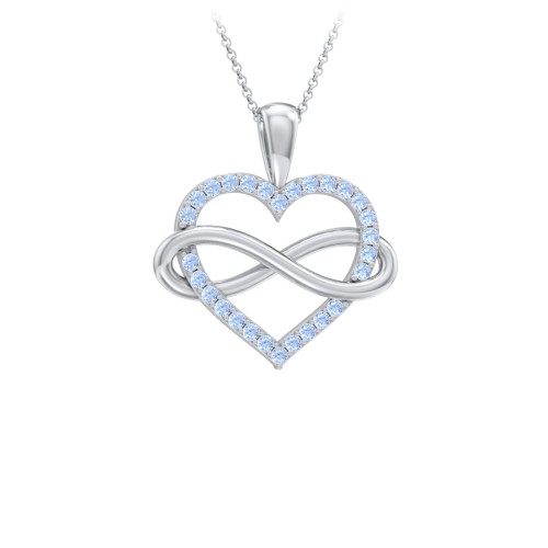 Infinity Wrapped Pave Heart Pendant
