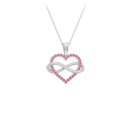 Infinity Wrapped Pave Heart Pendant