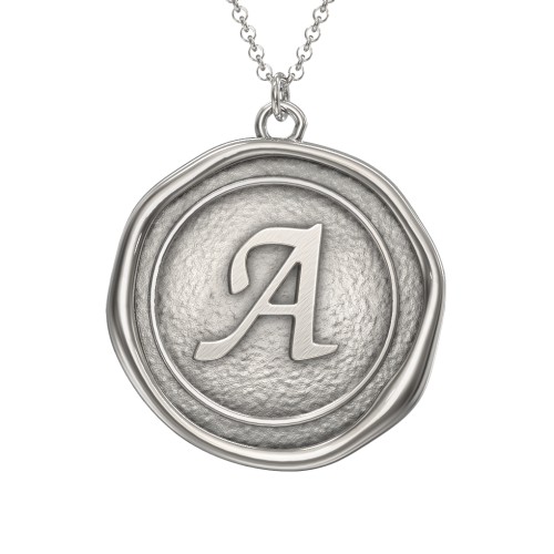 Initial Medallion Necklace - A – Sterling Silver
