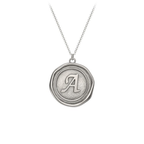 Initial Medallion Necklace - A – Sterling Silver