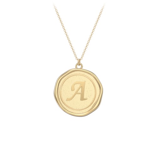 Initial Medallion Necklace - A – 9kt Yellow Gold