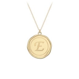 Initial Medallion Necklace - E