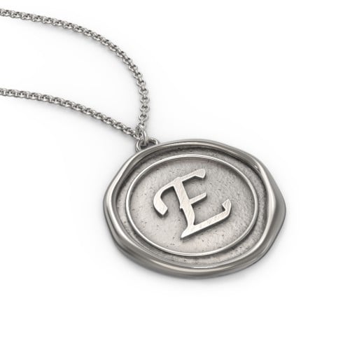 Initial Medallion Necklace - E