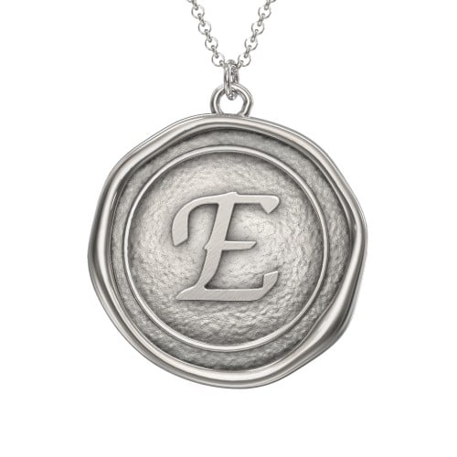 Initial Medallion Necklace - E