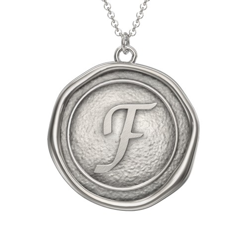 Initial Medallion Necklace - F