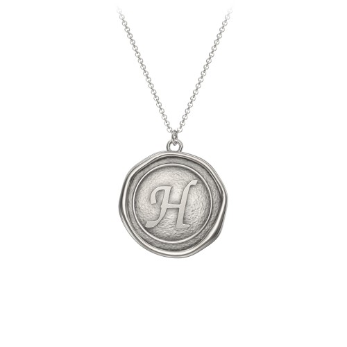 Initial Medallion Necklace - H