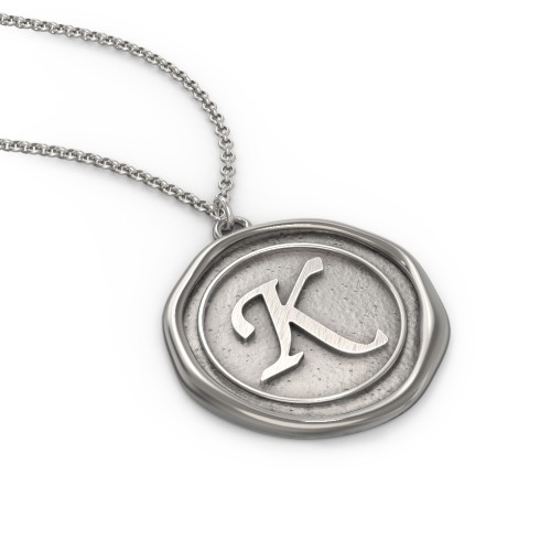 Initial Medallion Necklace - K